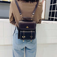 Leather Women Vintage Preppy Style Backpack