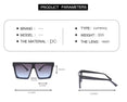 Rimless Square Vintage Ovesized Sunglasses