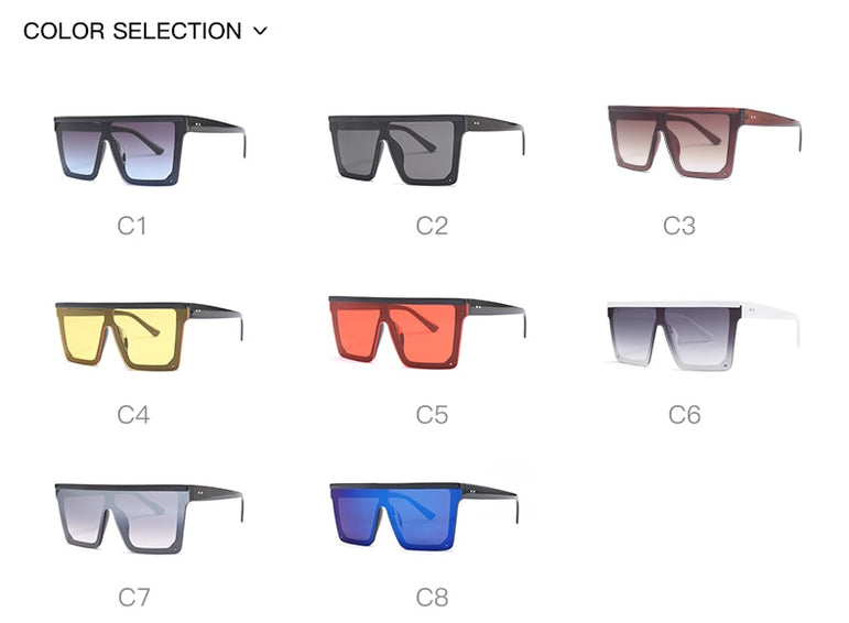 Rimless Square Vintage Ovesized Sunglasses