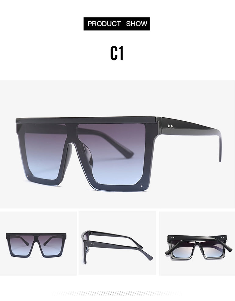 Rimless Square Vintage Ovesized Sunglasses