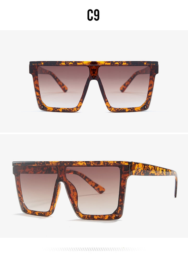 Rimless Square Vintage Ovesized Sunglasses