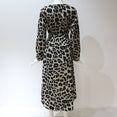 Loose Long Sleeve Leopard Dress