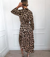 Loose Long Sleeve Leopard Dress