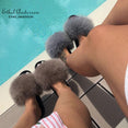 Real FOX Fur Slides Indoor Flip Flops