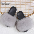 Real FOX Fur Slides Indoor Flip Flops