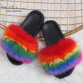 Real FOX Fur Slides Indoor Flip Flops