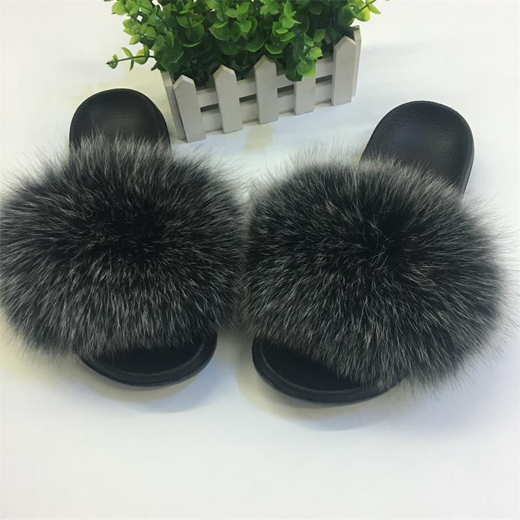 Cute Plush Fox Hair Fluffy Slippers