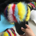 Cute Plush Fox Hair Fluffy Slippers