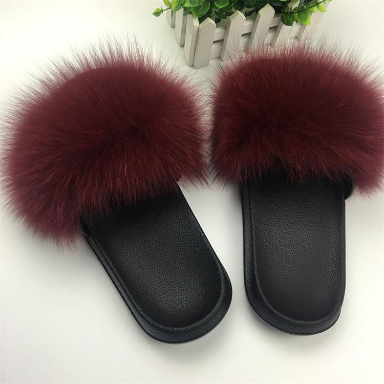 Cute Plush Fox Hair Fluffy Slippers