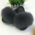 Cute Plush Fox Hair Fluffy Slippers