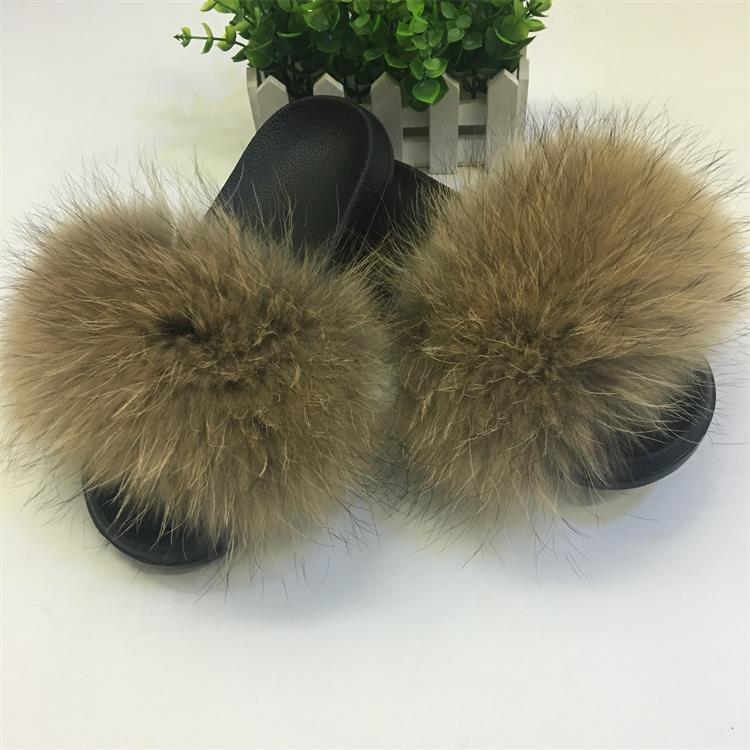 Cute Plush Fox Hair Fluffy Slippers