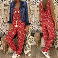 Women Flower Harem Pants Loose Jumpsuits Rompers