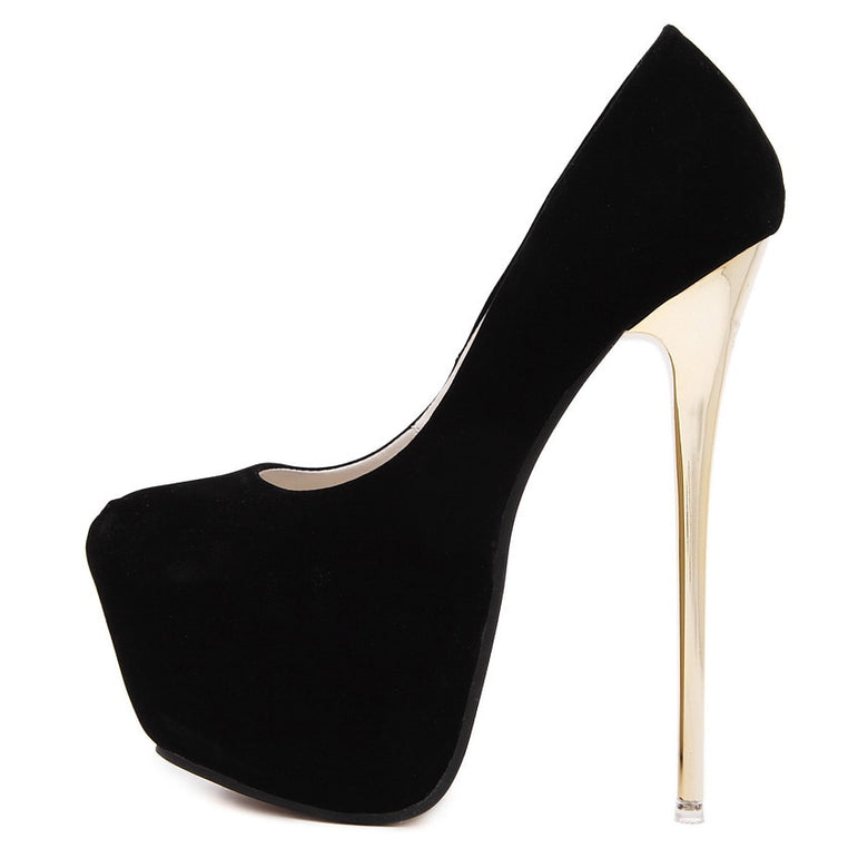 Sexy Fetish Shoes High Heel Stripper Flock Pumps