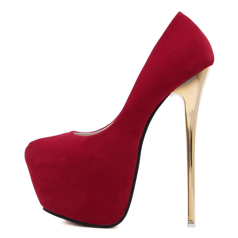 Sexy Fetish Shoes High Heel Stripper Flock Pumps