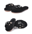 plush Flower Fur Slippers