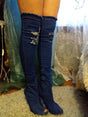 tassel jean Thigh High Boots