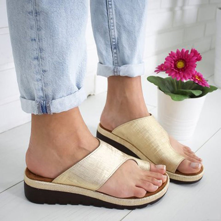 Casual Leather Shoes Comfy Big Toe Flat Platform