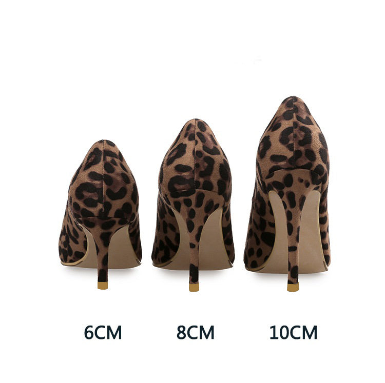 Elegant Office Pumps Leopard Women Shoes High Heels