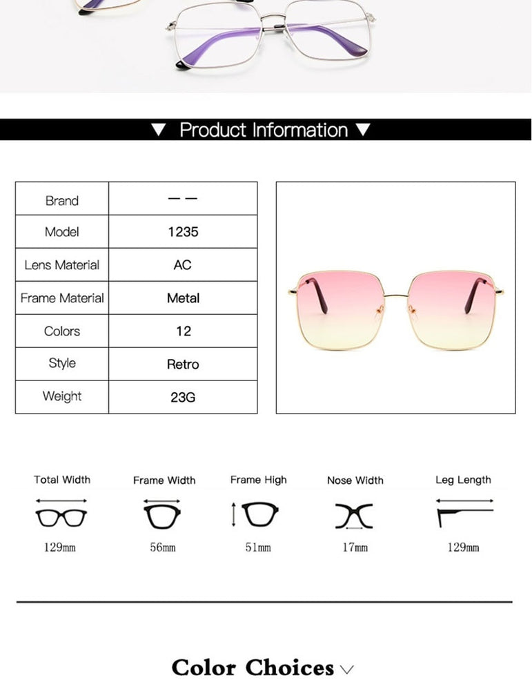 Retro Luxury Square Sunglasses