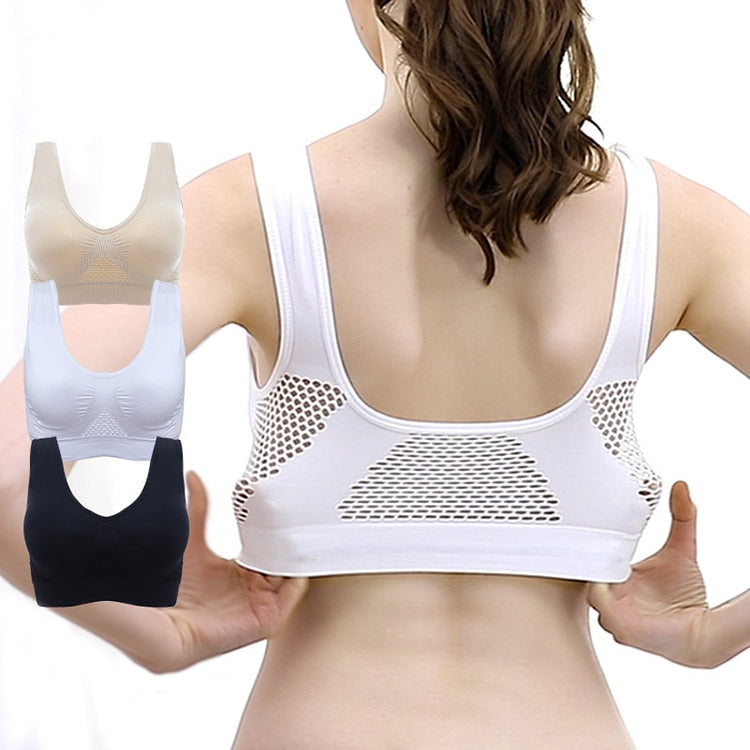 Hollow Out Padded Breathable Sports Bras