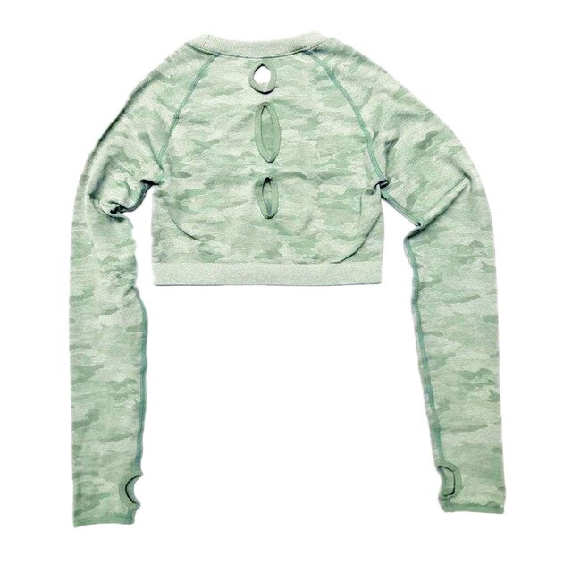 Long Sleeve Camouflage Women Yoga Set