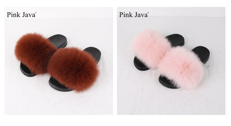 Luxury Indoor Real Fox Fur Slipper