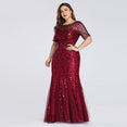 Elegant Mermaid Sequined Lace Appliques Evening Dresses