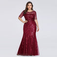 Elegant Mermaid Sequined Lace Appliques Evening Dresses