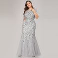 Elegant Mermaid Sequined Lace Appliques Evening Dresses