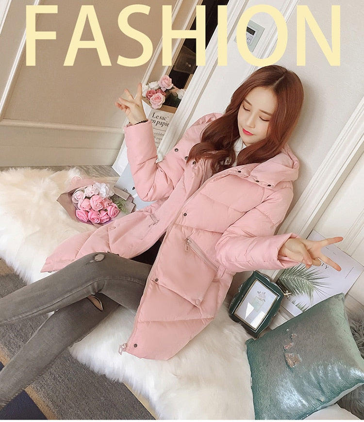 Casual Solid thick Warm Winter Women jacket