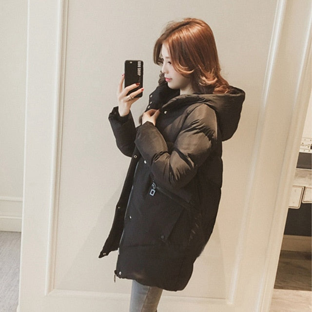 Casual Solid thick Warm Winter Women jacket