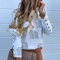 Elegant Office Lady Puff Shoulder Blouse