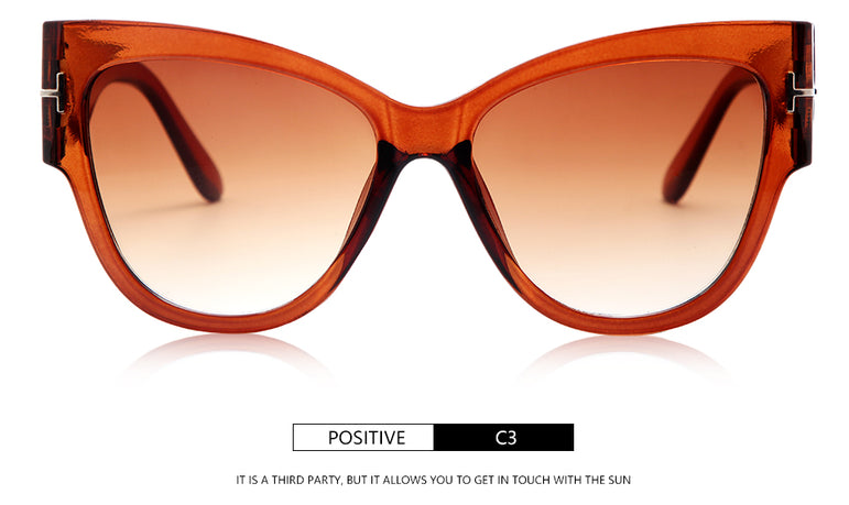Oversized Frame Vintage Cat Eye Sunglasses