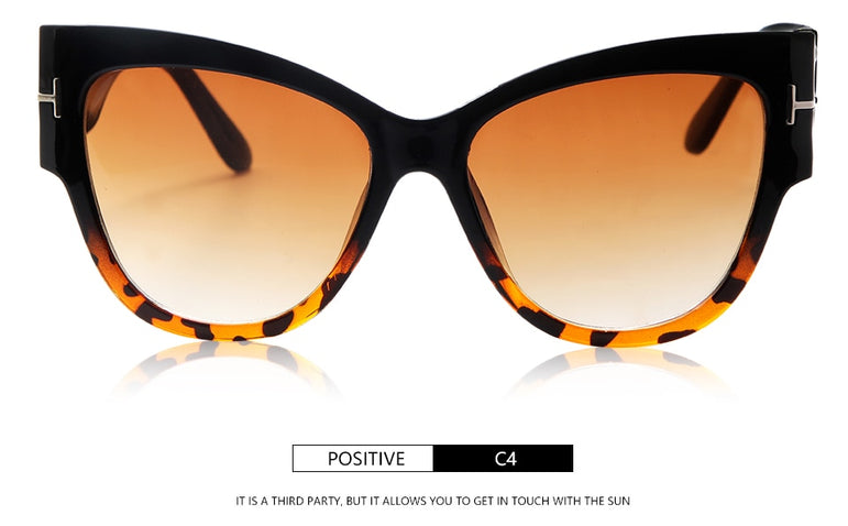 Oversized Frame Vintage Cat Eye Sunglasses