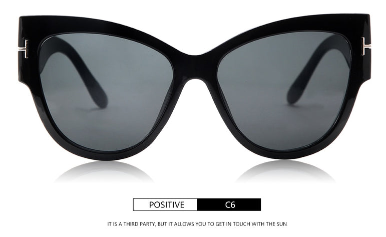 Oversized Frame Vintage Cat Eye Sunglasses