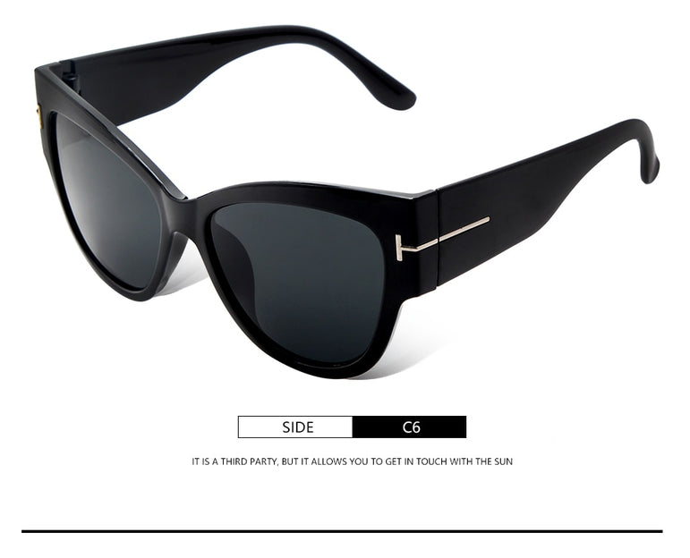 Oversized Frame Vintage Cat Eye Sunglasses