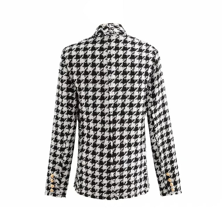 Office Ladies Women tweed Houndstooth Coats jackets