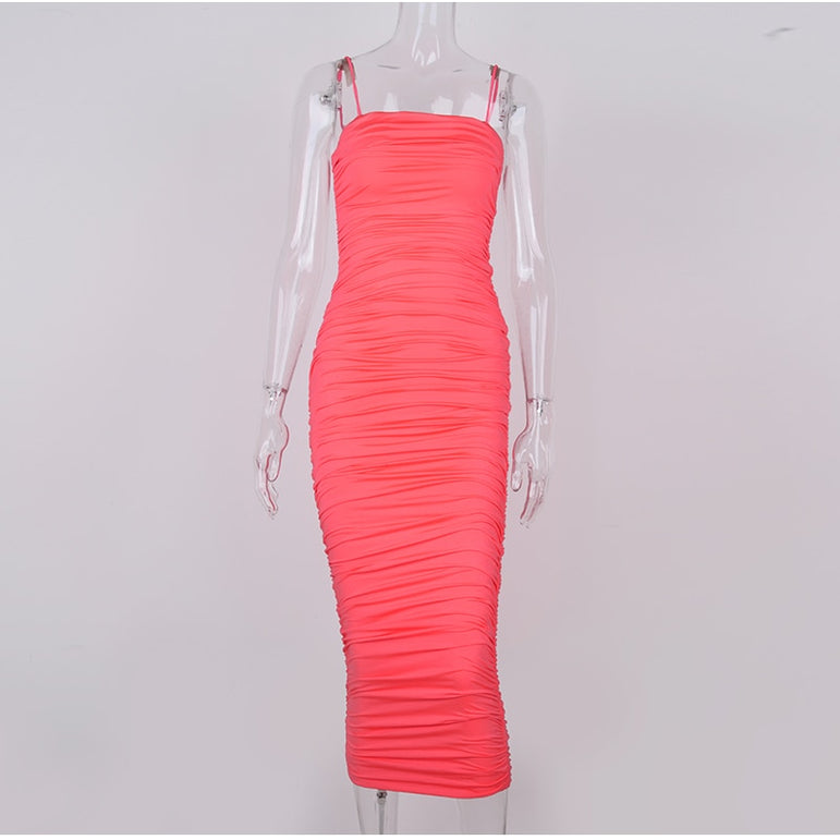 Elegant Ruched Party Night Dress