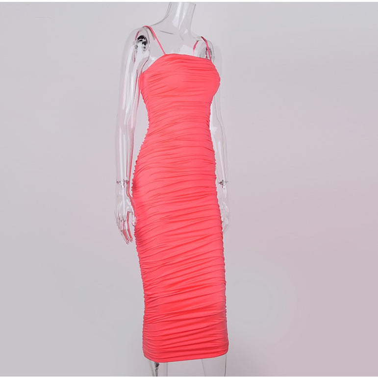 Elegant Ruched Party Night Dress