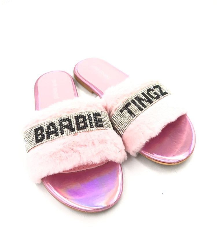 Fluffy Plush House Women Slippers