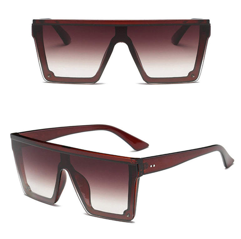 Square Flat Top Rivet Oversized Sunglasses