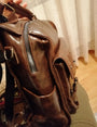 Leather Vintage Shoulder Mochila Backpack