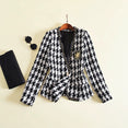 Long Sleeve Runway Rivet Houndstooth Jacket