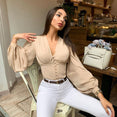 Leopard Sexy Hollow Out Backless Women Blouse