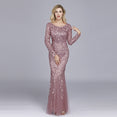 Full Sleeve Lace Appliques Mermaid Evening Dresses