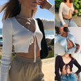 Club Wear Long Sleeve Crop Tops Blouses