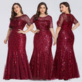 Elegant Mermaid Sequined Lace Appliques Evening Dresses