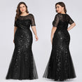 Elegant Mermaid Sequined Lace Appliques Evening Dresses