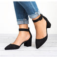 Ankle Strap Low Block Heels Sandal