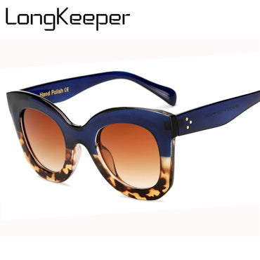 Leopard Cat Eye Oval Vintage Sunglasses